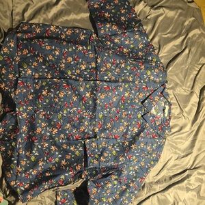 Woman Within Floral 3/4 sleeve Button-Up